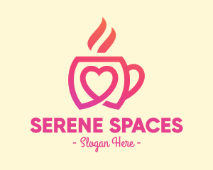 Heart Coffee Cup logo design