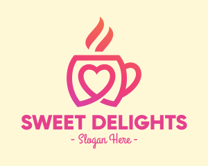 Heart Coffee Cup logo design