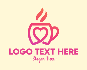 Mug - Heart Coffee Cup logo design