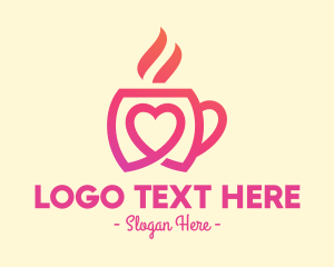 Coffee - Heart Coffee Cup logo design
