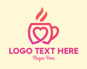 Heart Coffee Cup Logo