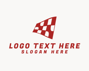 Car Shop - Modern Racing Flag logo design