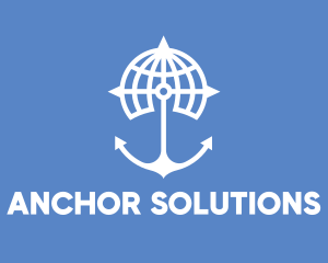 Anchor Compass Globe logo design