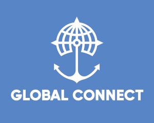 Anchor Compass Globe logo design