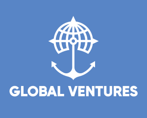 World - World Anchor Compass Globe logo design