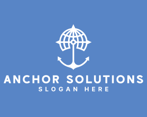 Anchor Compass Globe logo design