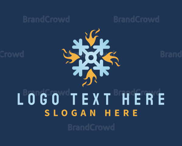 Industrial Fire Snowflake Logo