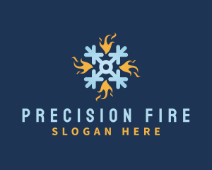 Industrial Fire Snowflake logo design