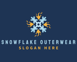 Industrial Fire Snowflake logo design