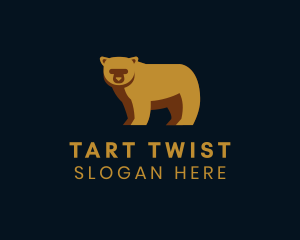 Standing Gold Bear logo design