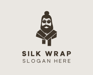 Brown Hipster Topknot logo design