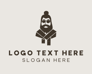 Brown Hipster Topknot Logo