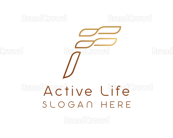 Elegant Wave Letter F Logo
