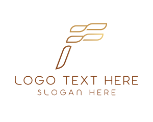 Minimalist - Elegant Wave Letter F logo design