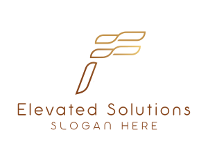 Elegant Wave Letter F logo design