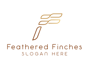 Elegant Wave Letter F logo design