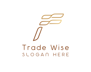 Commerce - Elegant Wave Letter F logo design