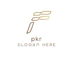 Elegant Wave Letter F logo design