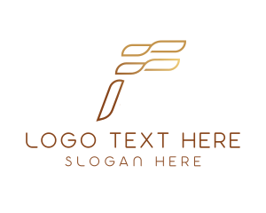 Elegant Wave Letter F logo design