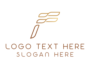 Letter - Bronze Letter F logo design
