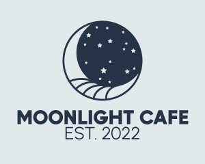 Night Sky Crescent Moon logo design