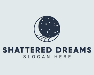 Night Sky Crescent Moon logo design