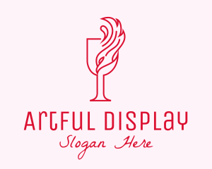 Flaming Wine Glass logo design