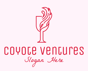 Flaming Wine Glass logo design