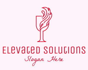 Flaming Wine Glass logo design