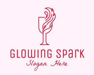 Flaming Wine Glass logo design