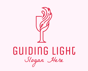 Flaming Wine Glass logo design