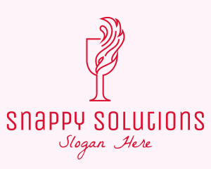 Flaming Wine Glass logo design