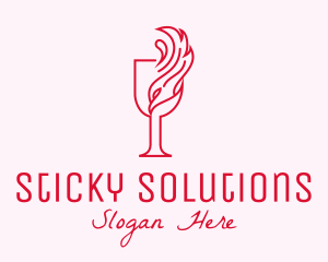 Flaming Wine Glass logo design