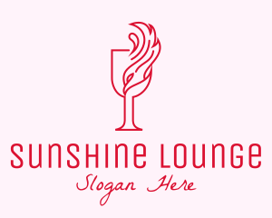 Flaming Wine Glass logo design