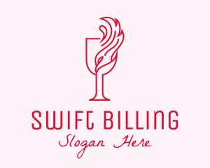 Flaming Wine Glass logo design