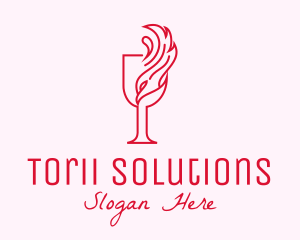 Flaming Wine Glass logo design