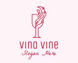 Wine - Flaming Wine Glass logo design
