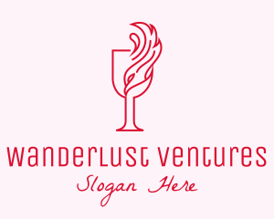 Flaming Wine Glass logo design