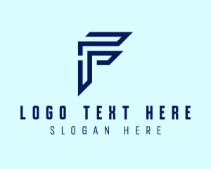 Initial - Blue Initial Letter F logo design