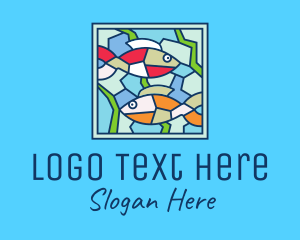 Fish Bowl - Fish Aquarium Mosaic logo design