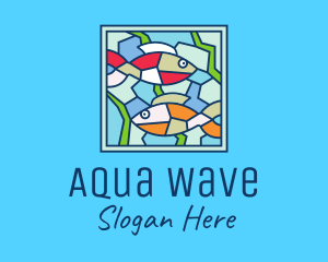 Fish Aquarium Mosaic logo design