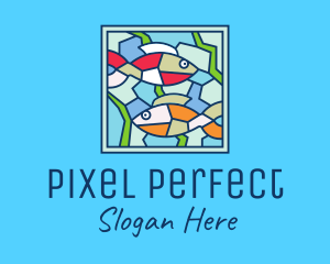 Fish Aquarium Mosaic logo design