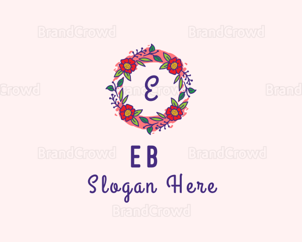 Spring Garden Flower Garland Logo