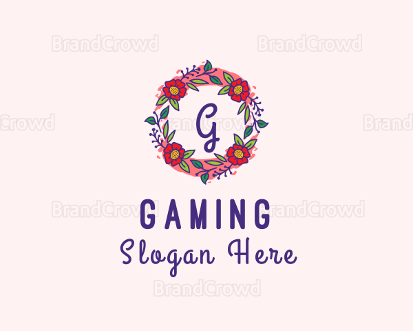 Spring Garden Flower Garland Logo