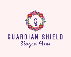 Spring Garden Flower Garland Logo