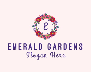 Spring Garden Flower Garland logo design