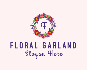 Garland - Spring Garden Flower Garland logo design