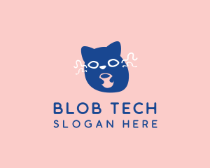 Cute Coffee Cat logo design