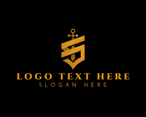 Gold Shield - Royal Sword Knight logo design