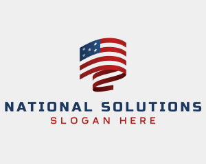 American National Flag logo design